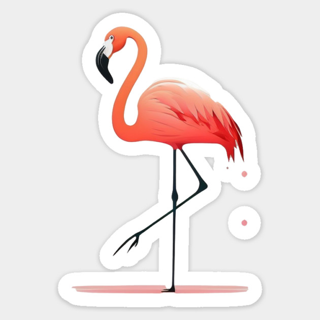 Pink Flamingo Minimal, Love Flamingos Sticker by logiamerch
