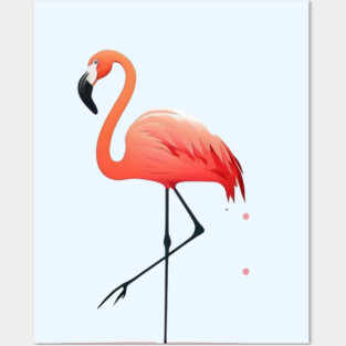 Pink Flamingo Minimal, Love Flamingos Posters and Art