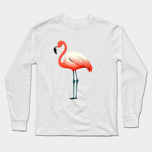 Pink Flamingo Art, Love Flamingos Long Sleeve T-Shirt by logiamerch