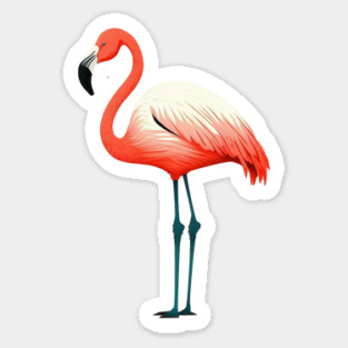 Pink Flamingo Art, Love Flamingos Sticker