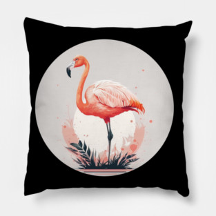 Pink Flamingo Artwork, Love Flamingos Pillow