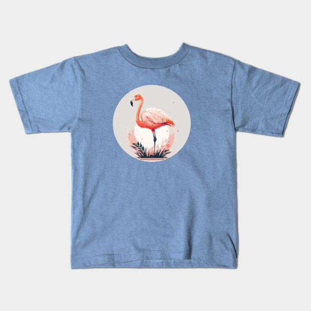 Pink Flamingo Artwork, Love Flamingos Kids T-Shirt by logiamerch