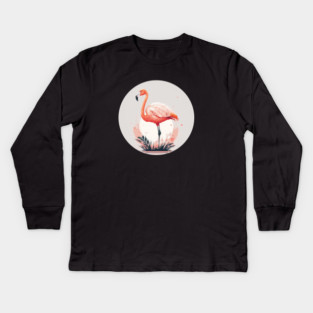 Pink Flamingo Artwork, Love Flamingos Kids Long Sleeve T-Shirt