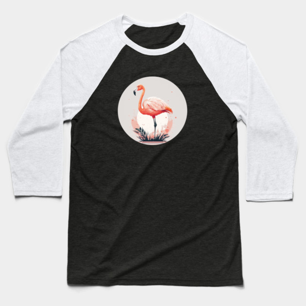 Pink Flamingo Artwork, Love Flamingos Baseball T-Shirt by logiamerch