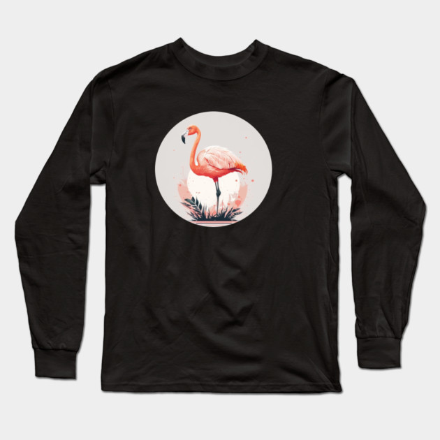 Pink Flamingo Artwork, Love Flamingos Long Sleeve T-Shirt by logiamerch