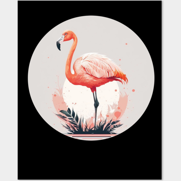 Pink Flamingo Artwork, Love Flamingos Wall Art by logiamerch