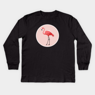 Pink Flamingo Minimal, Love Flamingos Kids Long Sleeve T-Shirt
