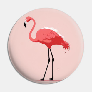 Pink Flamingo Minimal, Love Flamingos Pin
