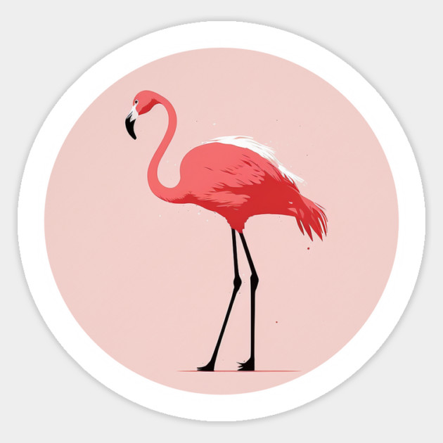 Pink Flamingo Minimal, Love Flamingos Sticker by logiamerch