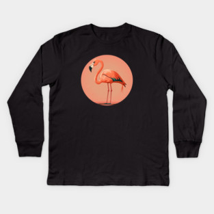 Pink Flamingo Artwork, Love Flamingos Kids Long Sleeve T-Shirt