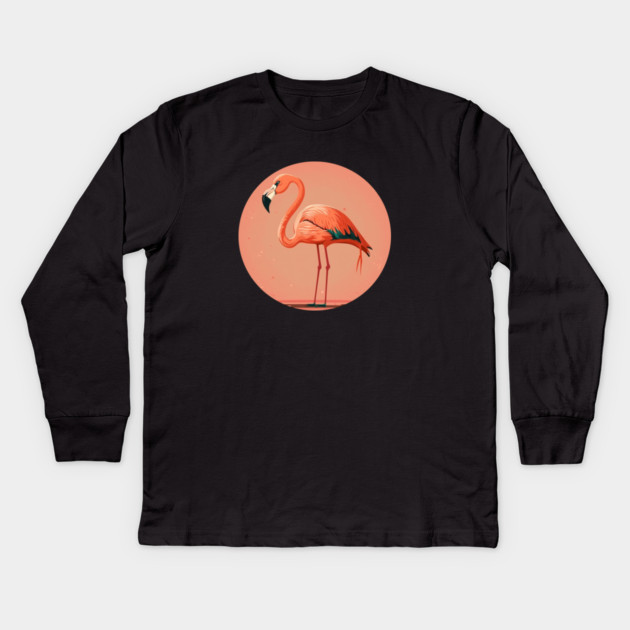 Pink Flamingo Artwork, Love Flamingos Kids Long Sleeve T-Shirt by logiamerch