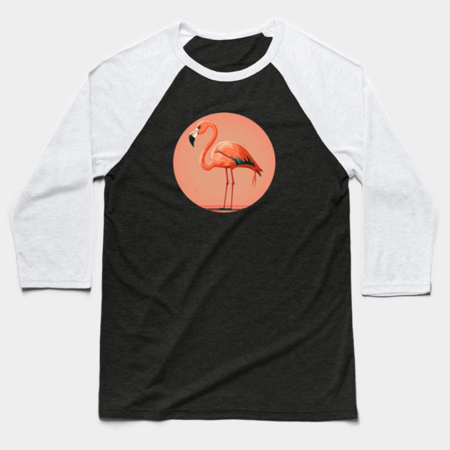 Pink Flamingo Artwork, Love Flamingos Baseball T-Shirt by logiamerch