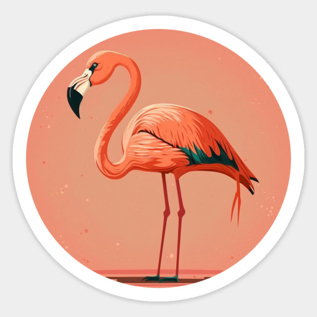 Pink Flamingo Artwork, Love Flamingos Sticker by logiamerch