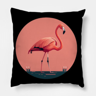 Pink Flamingo Artwork, Love Flamingos Pillow
