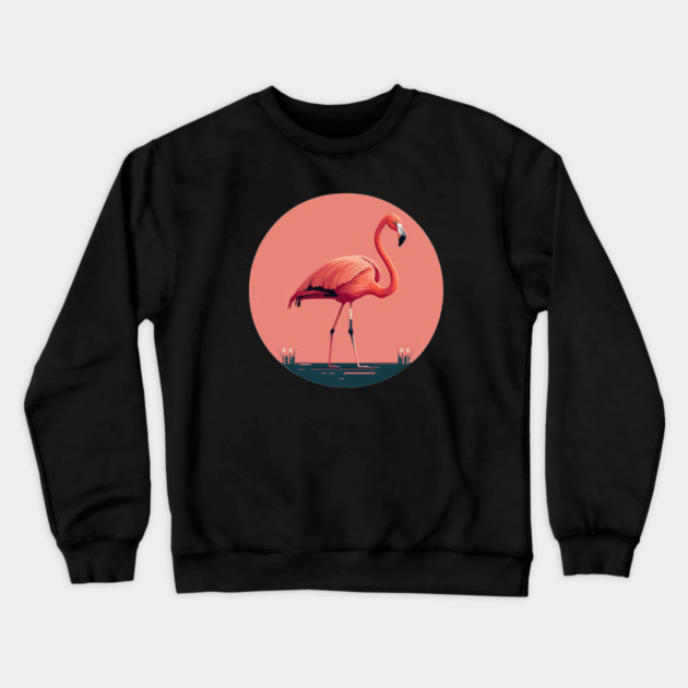 Pink Flamingo Artwork, Love Flamingos Crewneck Sweatshirt by logiamerch