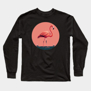 Pink Flamingo Artwork, Love Flamingos Long Sleeve T-Shirt