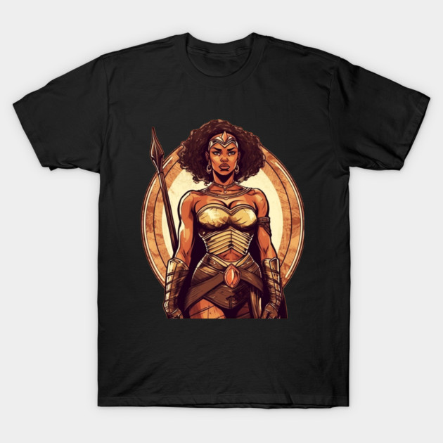 African Queen, Afro Female Warrior, Black History T-Shirt by logiamerch