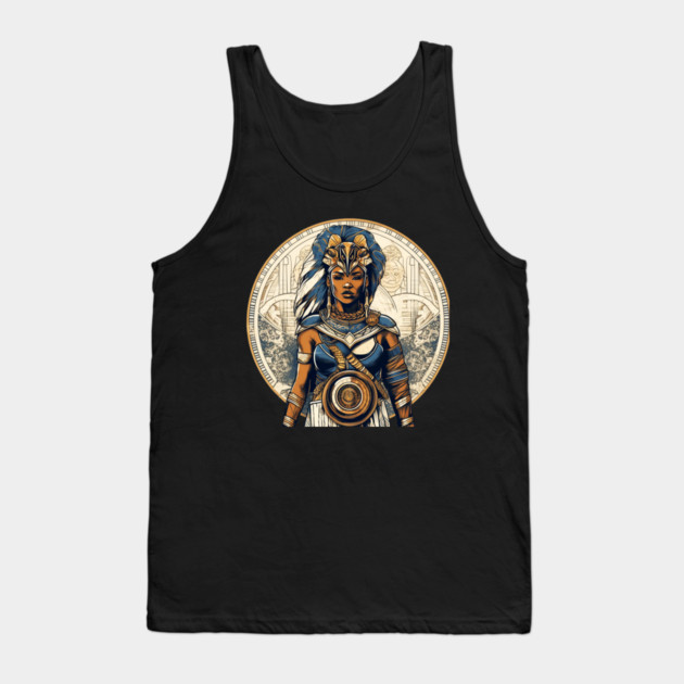 African Queen, Afro Female Warrior, Black History Tank Top by logiamerch