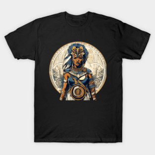 African Queen, Afro Female Warrior, Black History T-Shirt