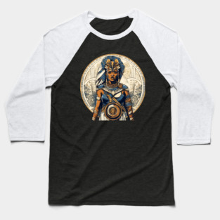 African Queen, Afro Female Warrior, Black History Baseball T-Shirt