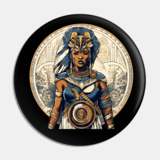 African Queen, Afro Female Warrior, Black History Pin