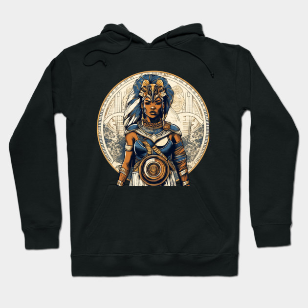 African Queen, Afro Female Warrior, Black History Hoodie by logiamerch