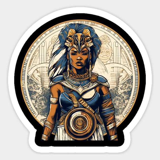 African Queen, Afro Female Warrior, Black History Sticker by logiamerch
