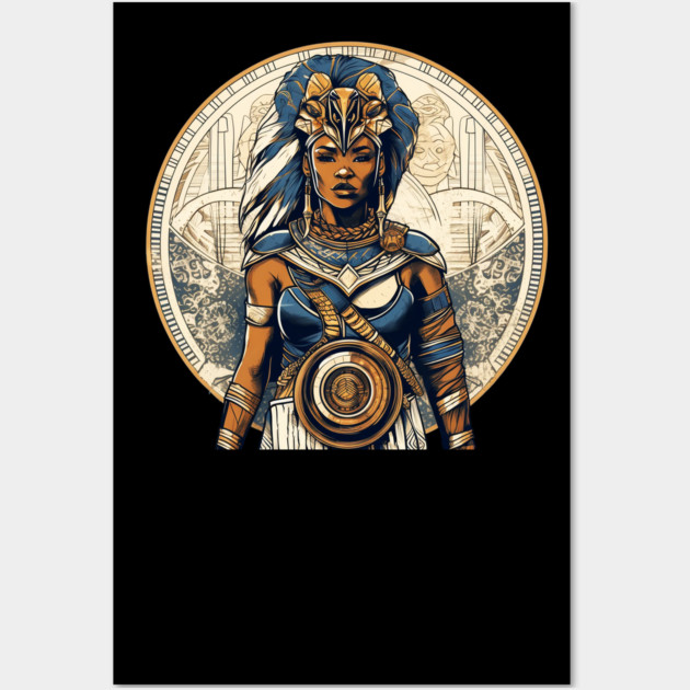 African Queen, Afro Female Warrior, Black History Wall Art by logiamerch