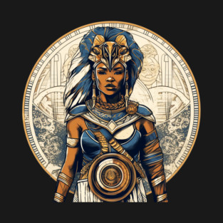 African Queen, Afro Female Warrior, Black History T-Shirt
