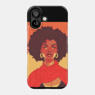 African Queen, Afro Superhero, Female Warrior, Black History Phone Case