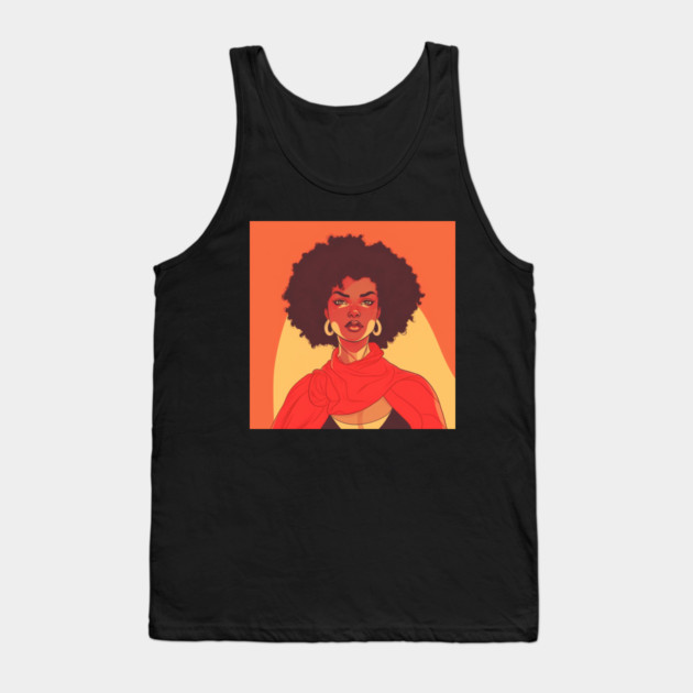 African Queen, Afro Superhero, Female Warrior, Black History Tank Top by logiamerch