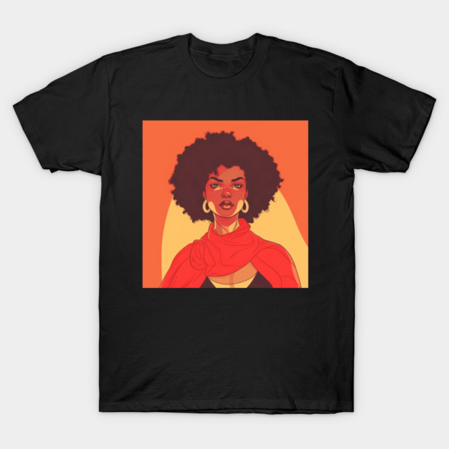 African Queen, Afro Superhero, Female Warrior, Black History T-Shirt by logiamerch