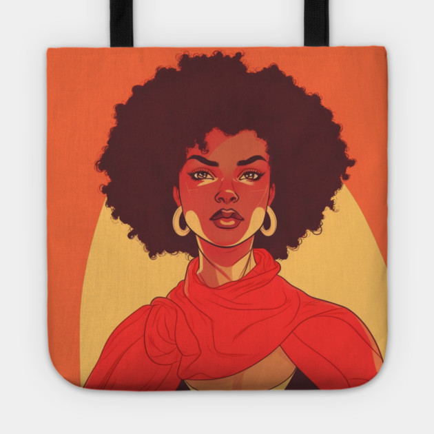 African Queen, Afro Superhero, Female Warrior, Black History Tote by logiamerch