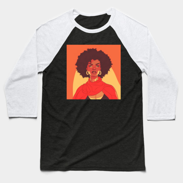 African Queen, Afro Superhero, Female Warrior, Black History Baseball T-Shirt by logiamerch