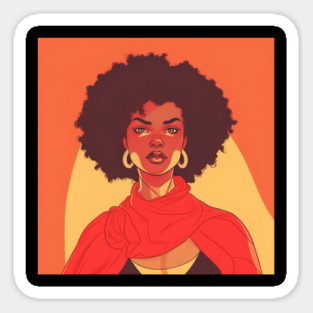 African Queen, Afro Superhero, Female Warrior, Black History Magnet