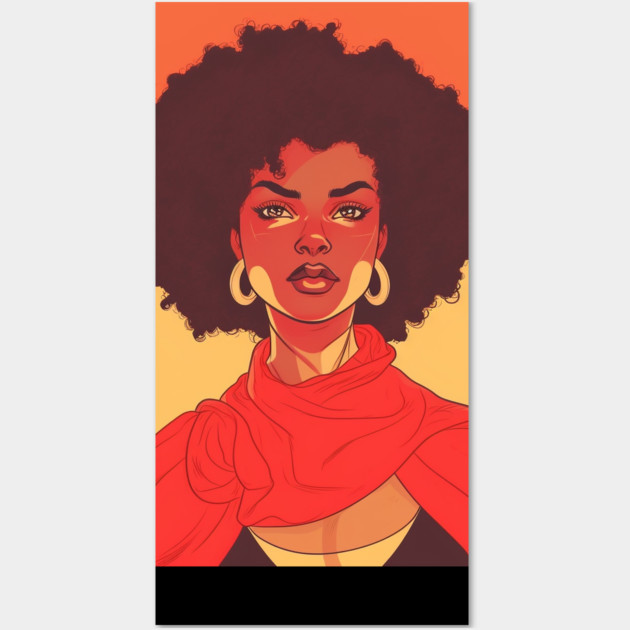 African Queen, Afro Superhero, Female Warrior, Black History Wall Art by logiamerch