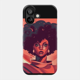African Queen, Afro Superhero, Female Warrior, Black History Phone Case
