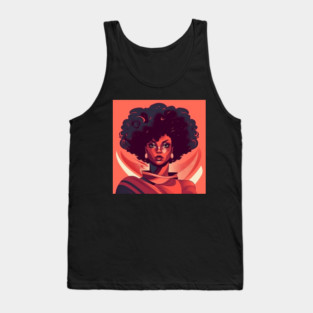 African Queen, Afro Superhero, Female Warrior, Black History Tank Top