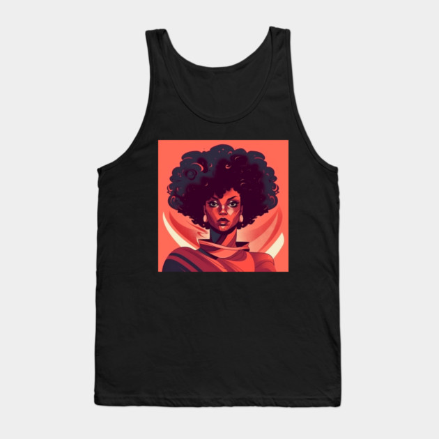 African Queen, Afro Superhero, Female Warrior, Black History Tank Top by logiamerch
