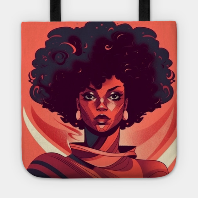 African Queen, Afro Superhero, Female Warrior, Black History Tote by logiamerch