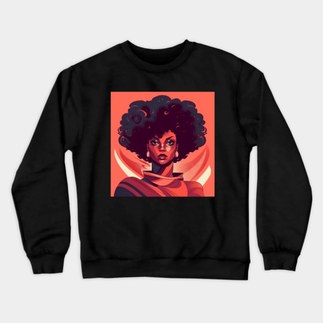 African Queen, Afro Superhero, Female Warrior, Black History Crewneck Sweatshirt by logiamerch
