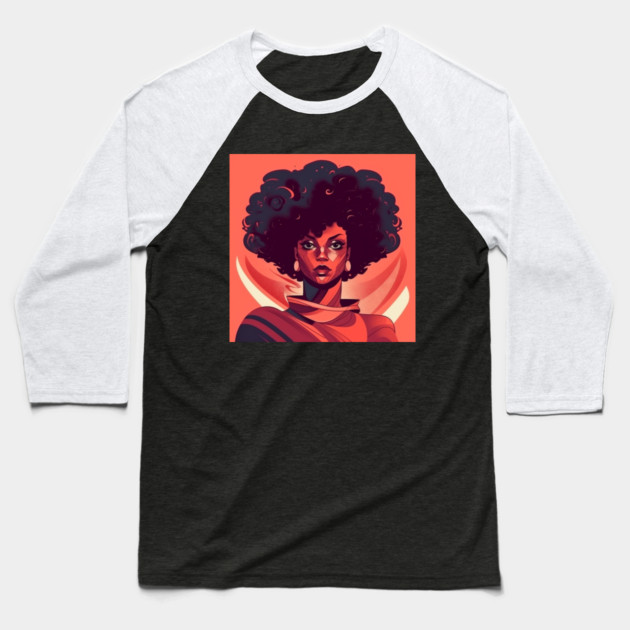 African Queen, Afro Superhero, Female Warrior, Black History Baseball T-Shirt by logiamerch