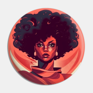 African Queen, Afro Superhero, Female Warrior, Black History Pin