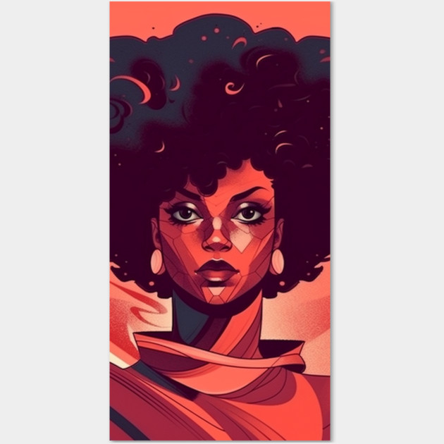 African Queen, Afro Superhero, Female Warrior, Black History Wall Art by logiamerch