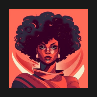 African Queen, Afro Superhero, Female Warrior, Black History T-Shirt
