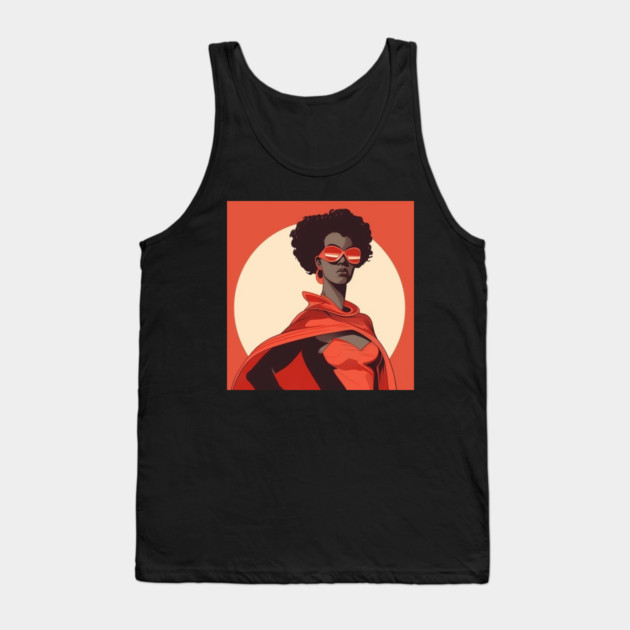 African Queen, Afro Superhero, Female Warrior, Black History Tank Top by logiamerch