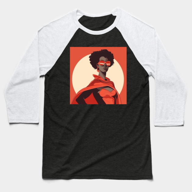 African Queen, Afro Superhero, Female Warrior, Black History Baseball T-Shirt by logiamerch
