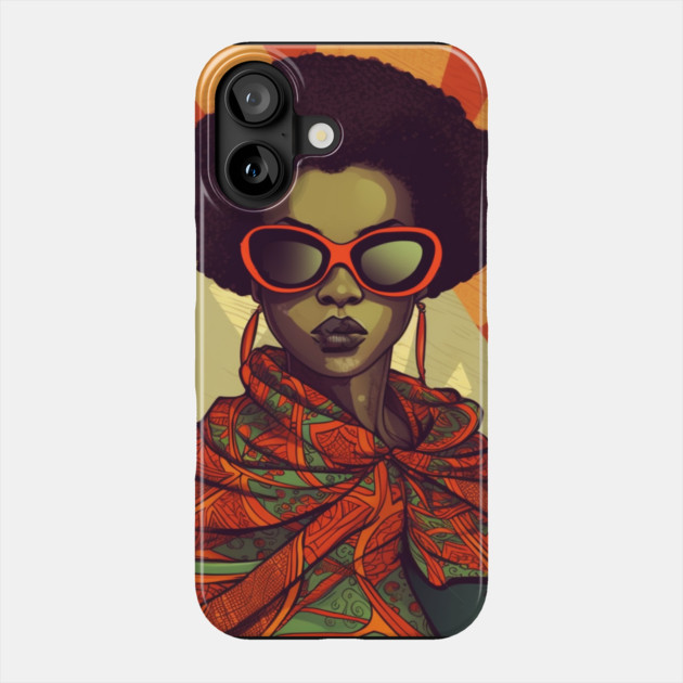 African Queen, Afro Superhero, Female Warrior, Black History Phone Case by logiamerch