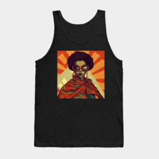 African Queen, Afro Superhero, Female Warrior, Black History Tank Top