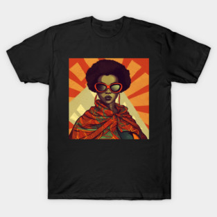 African Queen, Afro Superhero, Female Warrior, Black History T-Shirt
